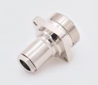 716-242/38-50SF-1, гнездо, 7/16, на корпус, с фланцем 4 отв., прижимное, 3/8" SF