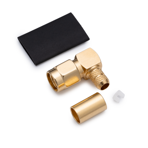 S-121F, штекер SMA, обжимной, угловой, RG-58