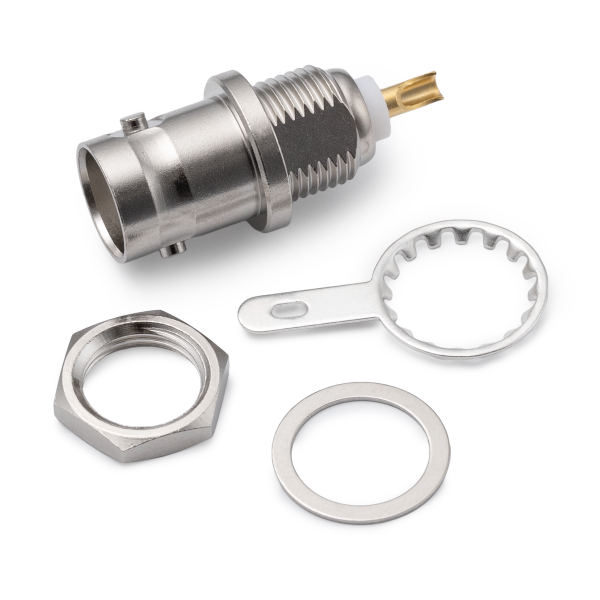 B-235, гнездо, BNC, на корпус, с гайкой