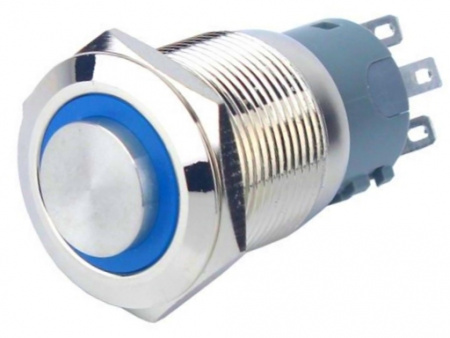 Кнопка 1NO1NC-G led (Синий)