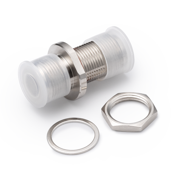 N-332, переходник N гнездо - N гнездо, на корпус, с гайкой