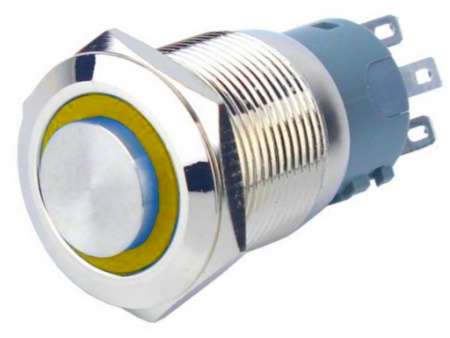 Кнопка 1NO1NC-G fix+led (Желтый)