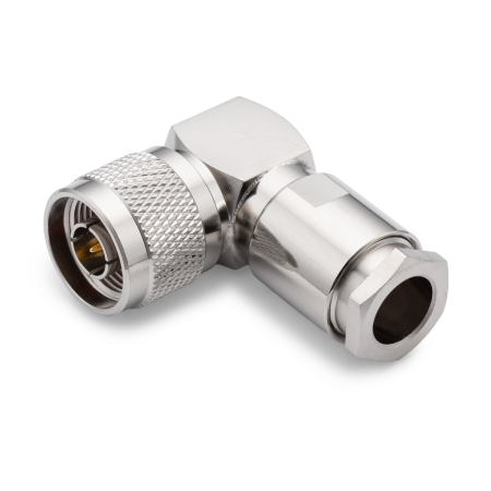 N-122B, штекер N, прижимной, угловой, RG-213/RG-8