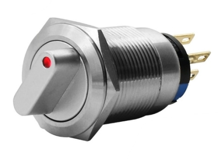 Переключатель M19 LED IP67 (Красный)