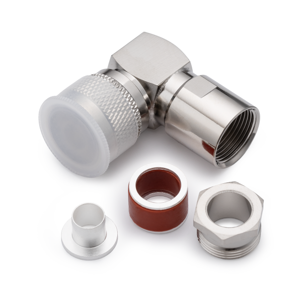 N-122B, штекер N, прижимной, угловой, RG-213/RG-8