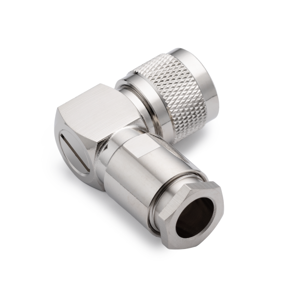 N-122B, штекер N, прижимной, угловой, RG-213/RG-8